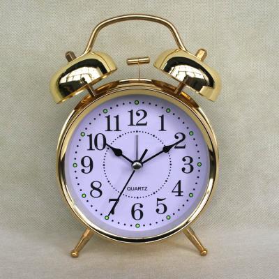 China Antique Style Metal Twin Bell Alarm Clock in 4 Inches for sale