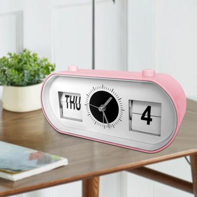 China Antique Style Manual Flip Date with Retro Hand Alarm Clock for sale