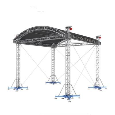 China Quickly Install and Disassemble Factory Price Aluminum Concert Arched Stage Canopy Roof Truss Design for sale