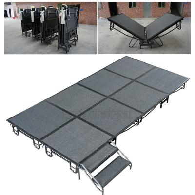 China Steel Indoor Metal Portable Folding Step Platform With Wheels for sale