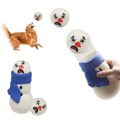 China New Design Dogs Snowman Foam Throwable TPR Dog Training Toy Floating Dog Launch Toy for sale