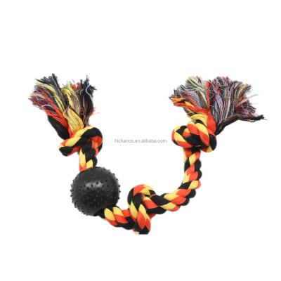 China Sustainable Dog Chewing Toys Ball With Rope Pet Toy Teeth Cleaning Dog Toy for sale