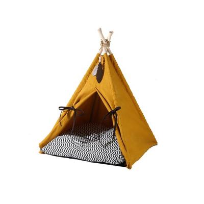 China Yellow Washable Bedroom Cat Play Breathable Sunset Pet Play Tent for sale