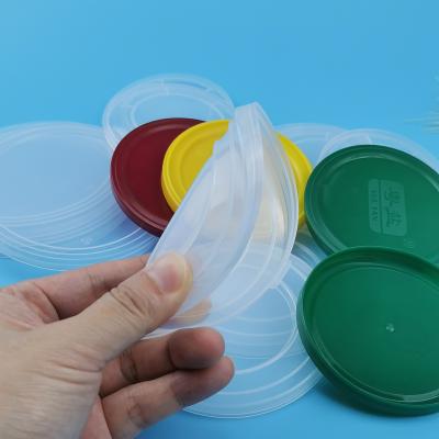 Cina Il chiaro riciclaggio ha impresso i coperchi di plastica del PE riutilizzabile di 73mm in vendita