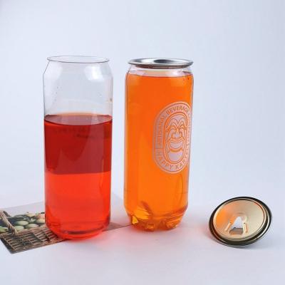 China Plastic Drink Bottle Beverage Juice Soda Can Packaging With Lid for sale