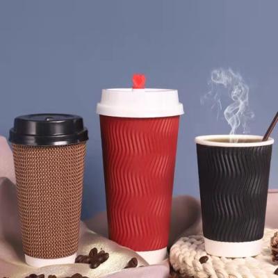 中国 Hot使い捨て可能なInsulated Paper Cup Custom Printed PaperのコーヒーChocolate Cups 販売のため