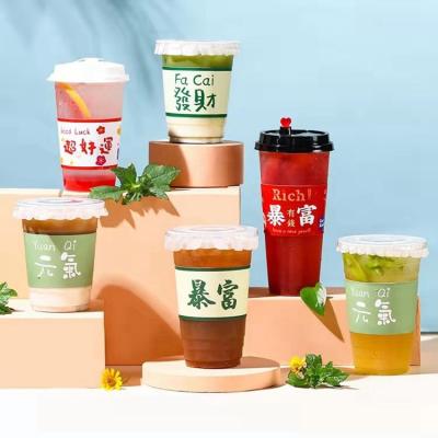 China 500ml Koppen van de de Bellenthee van pp de Beschikbare met Straw Frosted Plastic Drink Cups Te koop