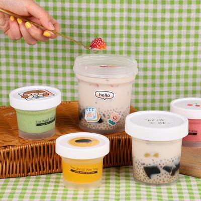 China Food Grade Plastic Ice Cream Container With Cover Custom Ice Cream Cup for sale