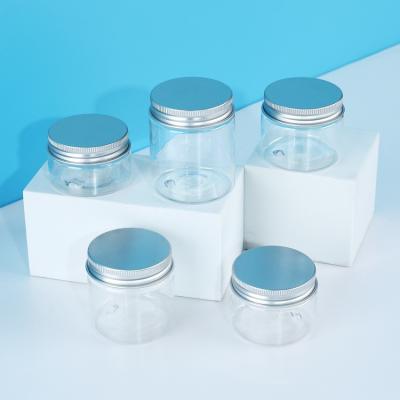 China Clear Plastic Cream Jar Skin Care Cosmetic Jar With Lid 4oz 2oz 1oz for sale