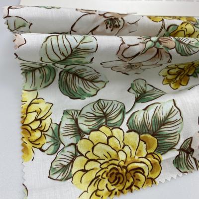 China Heat-insulation Style Modern Colorful Flower Satin Floral Printed 100% Cotton Fabric With High Quality for sale