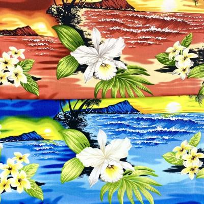 China Beautiful sustainable high quality simple Hawaiian flower printed 100%cotton fabric for children clothes for sale