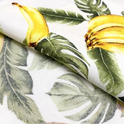 China 130gsm organic popular tropical tribal design muffin fuli crepe banana print rayon fabrics for long dress for sale