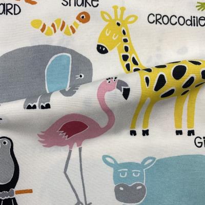 China TC 80/20 Wholesale Customized Cute Cartoon Elephant Print Canvas Waterproof Fabric For Home Textile for sale