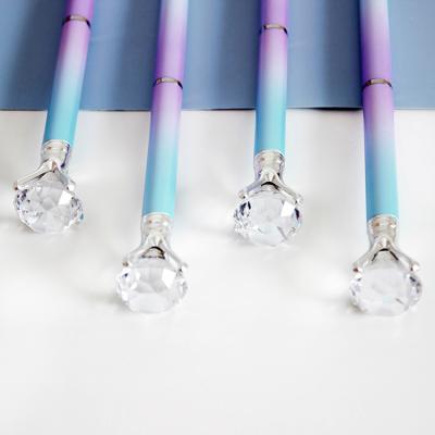 China Pen Gift Custom logo Crystal Crown Style Promotion Plastic luxury ballpoint pen with big diamond ballpoint pens 0.7mm luxury ballpoint pen. for sale