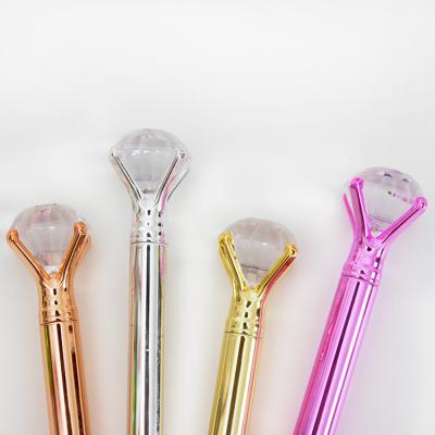 China Luxury Pen Gift Manufacturers Favor Large Diamond UV Plated Crystal Ballpoint Pen For Office School Advertising Pens With Logo for sale