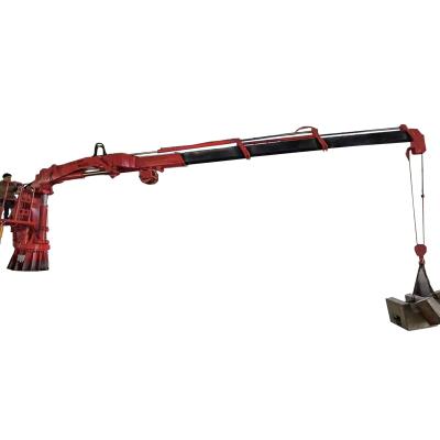 China Floating crane 10 ton 12 ton knuckle folded boom boat platform mounted crane machine lifting floating crane for sale