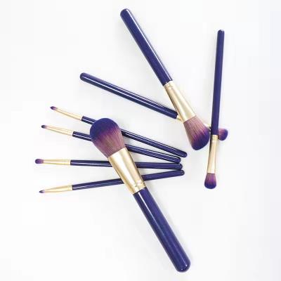 China Angular Blush ODM 8pcs Purple Handle Fiber Wood Hair Makeup Other Makeup Brush Set Brush 2021 for sale