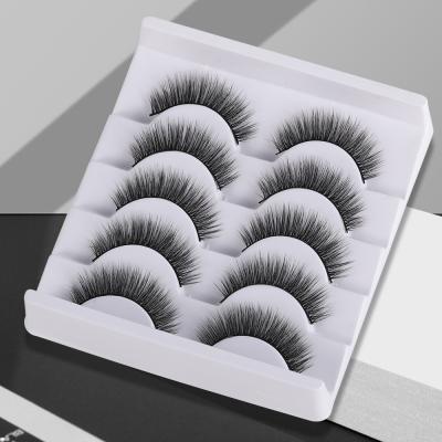 China Long 5 Pairs Natural Eyelashes Natural False Mink Eyelashes Supplies for sale