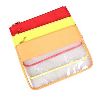 China Fashion New Design Rts Stock 18 Colors Waterproof Toiletry Makeup Bag Christmas Zipper Pouch Clear Cosmetic Bag Pvc Pouch for sale