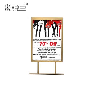 China UK Advertising Rack Stainless Steel Warehouse Poster Rack Poster Sign Holder Metal POP Standing Display Rack for sale