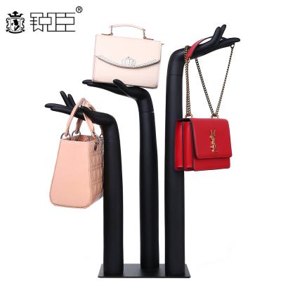 China Jewellry Store UK Warehouse Type Luxury Jewelery Window Bag Display Rack Handbag Show Display Rack Black for sale