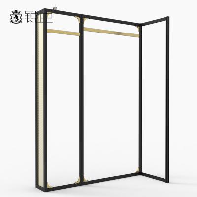 China Black Aluminum Shower Room Fittings Gold Clothing Store Fittings Store Display for sale