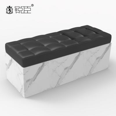 China Storage PU Leather Ottoman Stool With Low Storage Sofa Foot Rest Fitting Stool For Shoe Store for sale