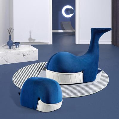 China Nordic Children's Cartoon Personality Low Stool Whale Wood Stool Removable Cover Multifunctional Stool Footstool for sale