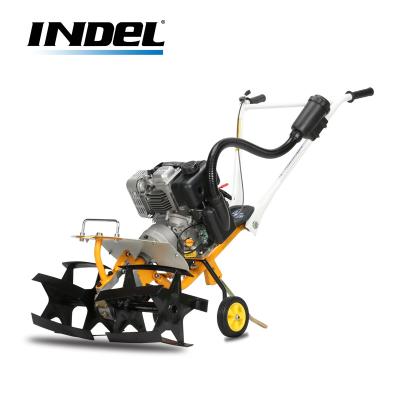 China Mini Power Farm INDEL Small Tiller Cultivator Weeding Machine Folding Orchard Trencher Deep Tillage Gasoline 30kg for sale