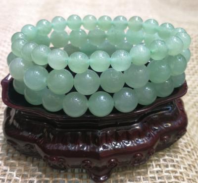 China New Aventurine Stone Bracelet Women's Green Round Stone Beads Female Fashionable Natural Elastic Women's Bracelets Punks Wholesale Natural for sale