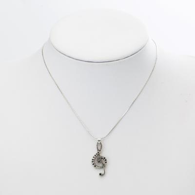 China Trendy Fashion Necklace Alloy Musical Note Pendant Necklace For Woman for sale