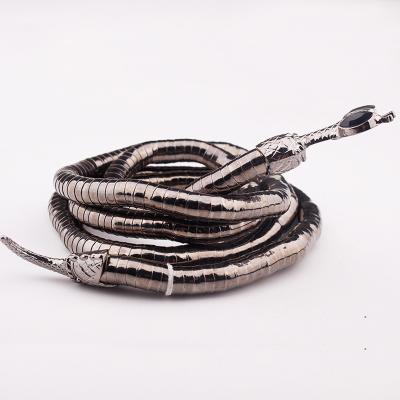 China Women's Punk Accessories Flexible Snake Chain Bracelet Necklace with Snake Head and Snake Tail Hair Ornaments Necklace for Women for sale