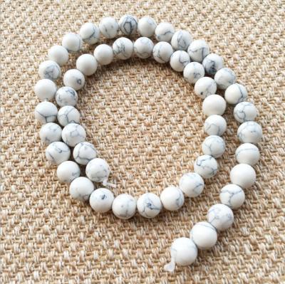 China White White Turquoise Round Dyed Turquoise Beads Jewelry Findings Bracelet Accessories For DIY Jewelry for sale