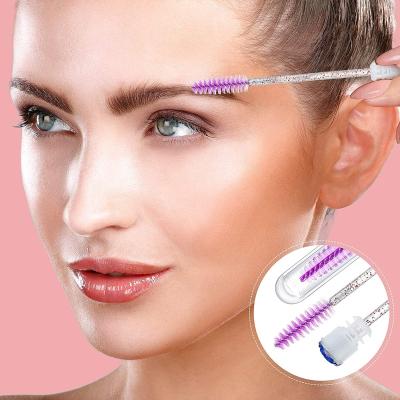 China Non-Toxic Private Label Eyelash Brush Disposable Eyelash Extension Brush Mascara Wand With Beauty Plastic Tube for sale