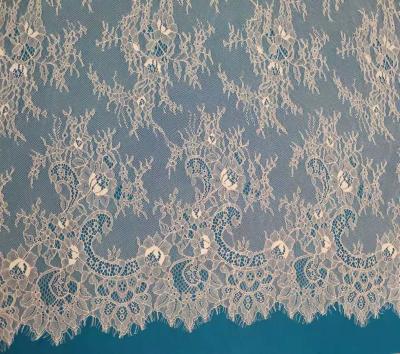 China Viable Wholesale 300*150cm French Tulle Eyelash Chantilly Lace Fabric For Wedding Dress for sale