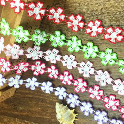 China Sustainable Small Daisy Flower Lace Trim For Kids Dressing Accessories for sale