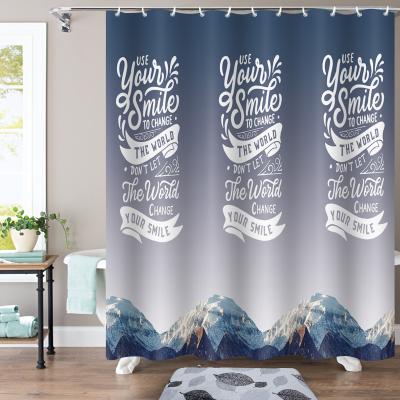 China Wholesale Custom Viable Style Plastic Waterproof Modern Design Thick Peva Shower Curtains for sale