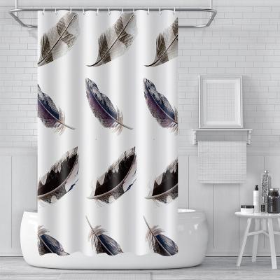 China Factory Style Design Custom Modern 100% Polyester Anti-Mildew Printing Shower Curtains Viable For Bathroom for sale