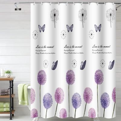 China Sustainable Custom Waterproof Printing Shower Curtain Digital Printing Custom Bathroom Shower Curtain for sale