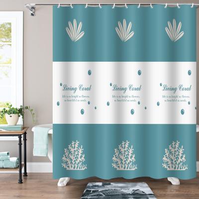 China Viable Wholesale Custom Printed White Waterproof EVA Stripe Decorative Luxury Bathroom Shower Curtain for sale