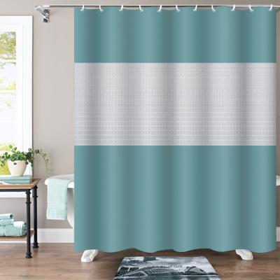 China Viable Customized Waterproof Shower Curtains Splicing Thickened Solid Color Bathroom Shower Curtain for sale