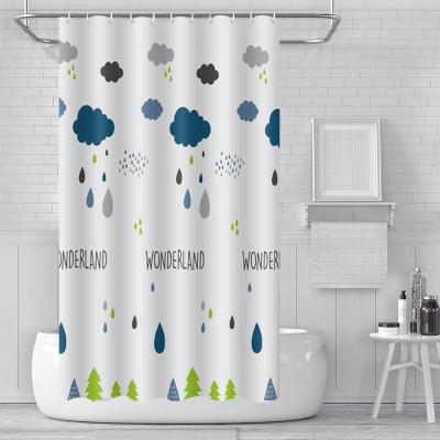 China Factory Supply Sustainable Bathroom Decorate Shower Curtain Fancy Liner Waterproof Peva Printed Shower Curtain for sale