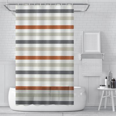 China Wholesale Custom Single Stripe Hotel Bathroom Shower Curtain Liner Peva Home Shower Curtain Viable for sale