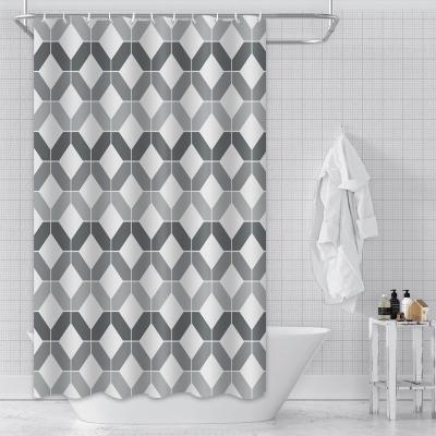 China Durable Style Plaid Fashion And Rust Proof Bathroom Peva Shower Curtain Waterproof Thick Material Printed Curtain for sale