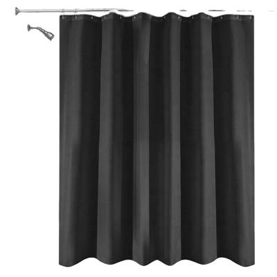 China Sustainable European Type Pure Color Polyester Fabric Thickened Waterproof Shower Curtain for sale