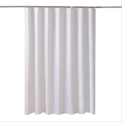 China Customized Viable Solid Color Polyester Thick Waterproof Shower Curtain Wholesale White Hotels Shower Curtain for sale