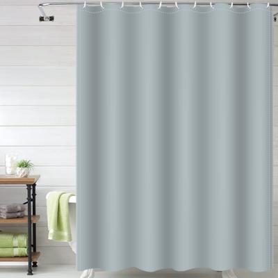 China Amazon Selling Solid Color Hot Sustainable Waterproof Polyester Rust Resistant Shower Curtain For Bathroom for sale