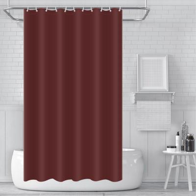 China Sustainable Wholesale Solid Color Shower Curtain Bathroom Personalized Custom Made Polyester Shower Curtain for sale