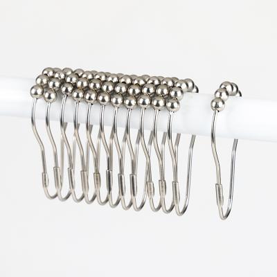 China Manufacturer Rustproof Curtain Accessories Hook Stainless Steel Casual Metal Shower Curtain Hooks for sale