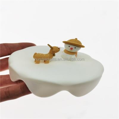 China Stored Silicone Coffee Cups With Lid Anti-dust Silicone Glass Mug Cover Coffee Cup Suction Seal Lid for sale